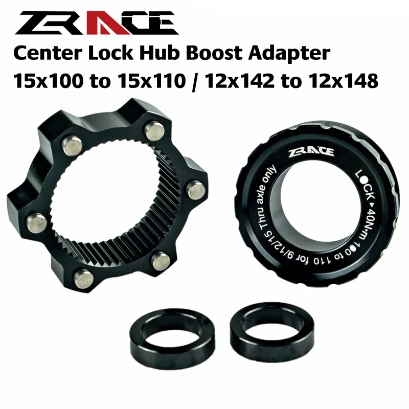 

ZRACE Center Lock Hub Boost Adapter,Center-Lock for 6-Hole, 15x100 to 15x110, 12x142 to 12x148,