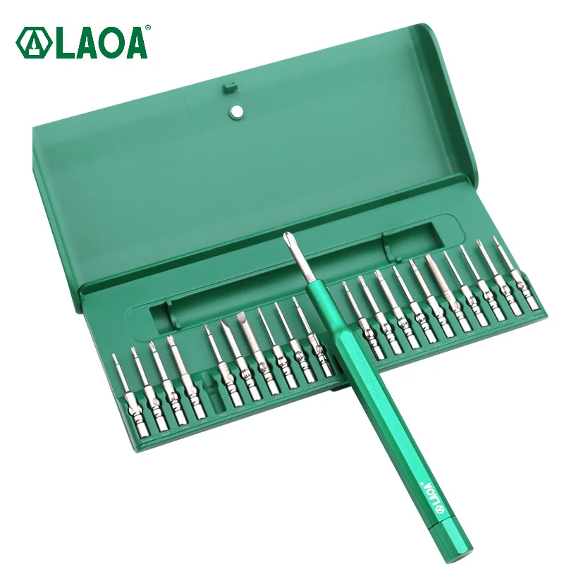 

LAOA 22 in 1 Precision Screwdriver Bits Set with Handle S2 Material Phillips Slotted Torx Hex Y-shape Screwdrivers Bit