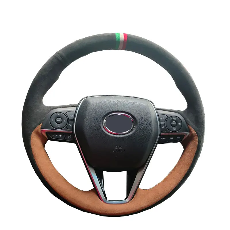 Чехол рулевого колеса автомобиля для Totota Corolla Camery Проводные Vios RAV4 Rongfang Asia Dragon замшевые ручные шовные принадлежности для транспортных средств