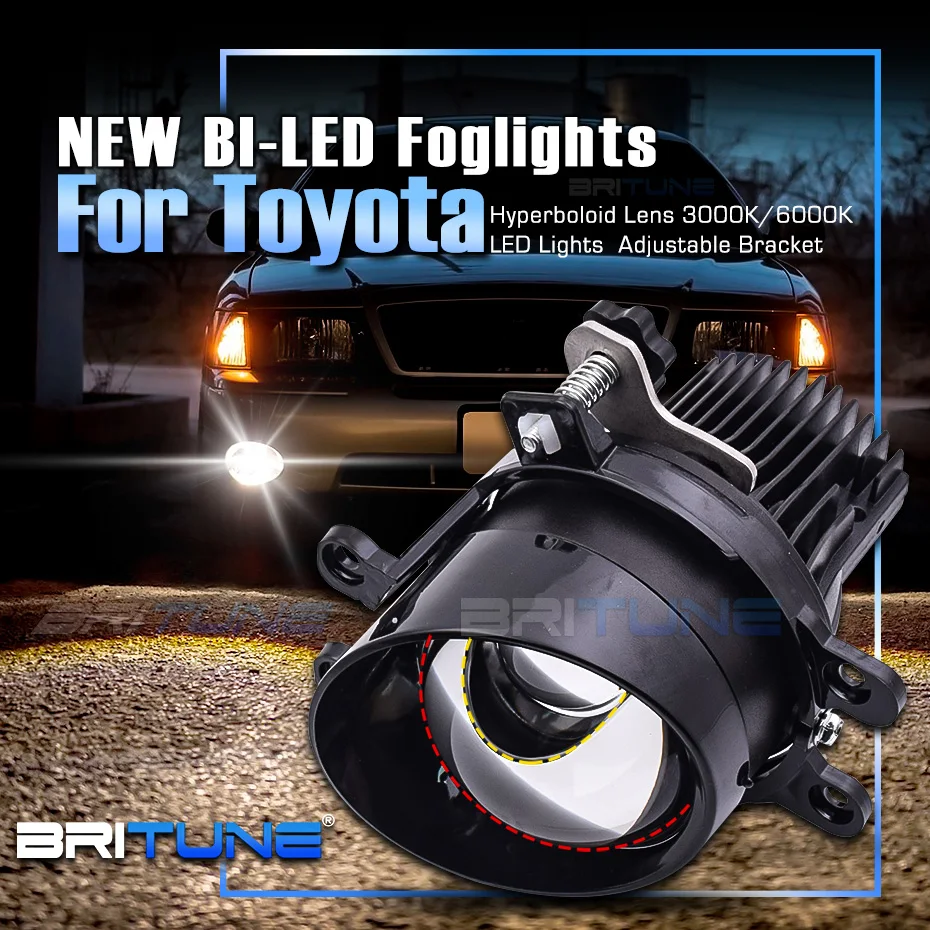 

Hyperboloid Bi LED Fog Lights For Toyota Corolla Yaris Auris Hilux RAV4 Camry Avensis Highlander Verso Fortuner Projector Lens