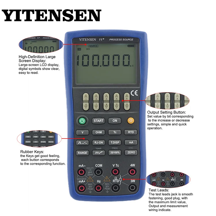 YITENSEN 11+ термопара калибратор тока и напряжения сигнала имитирующий передатчик