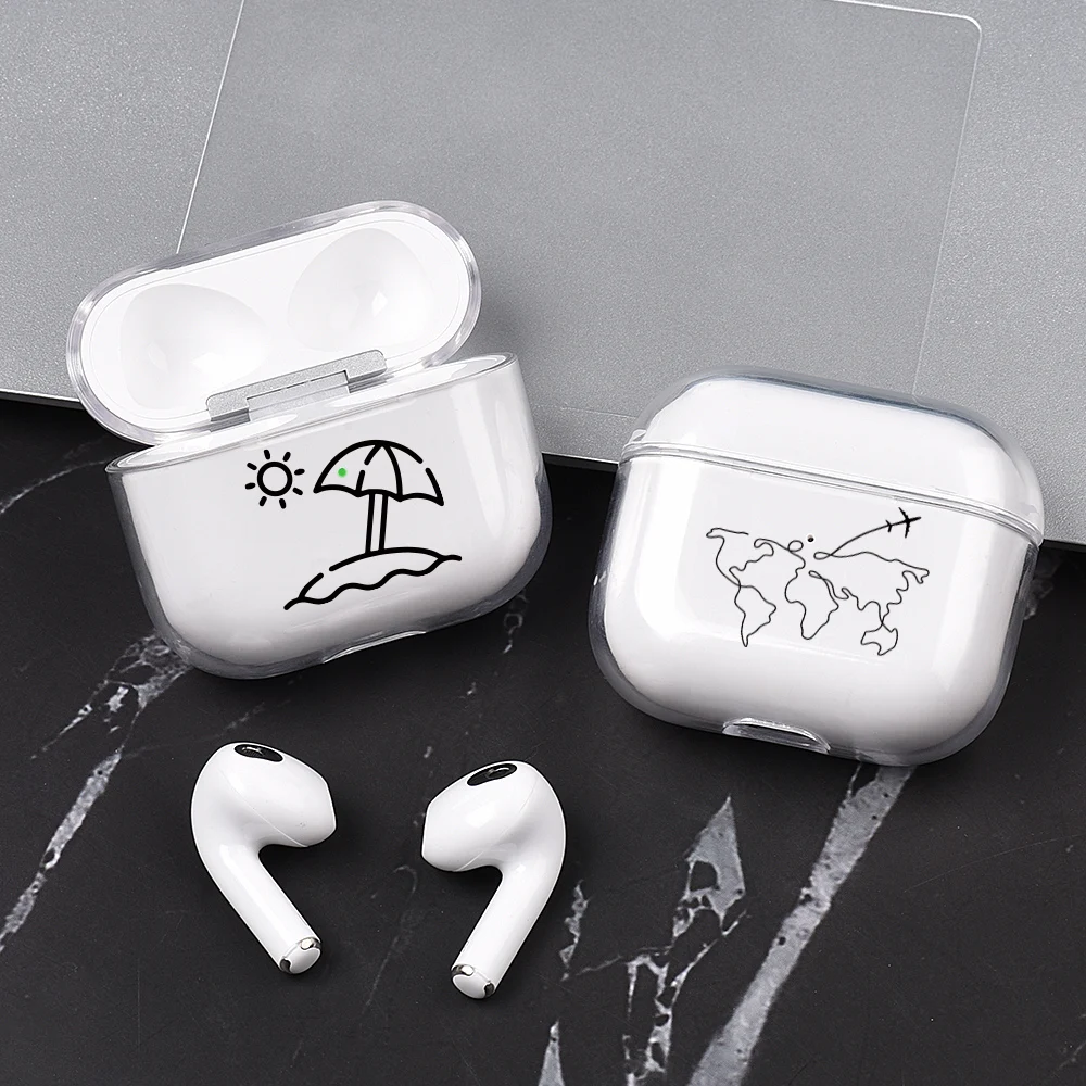 Прозрачный чехол с картой для AirPods Pro 3 1 2 планшетов Airpods Air pods зарядного устройства