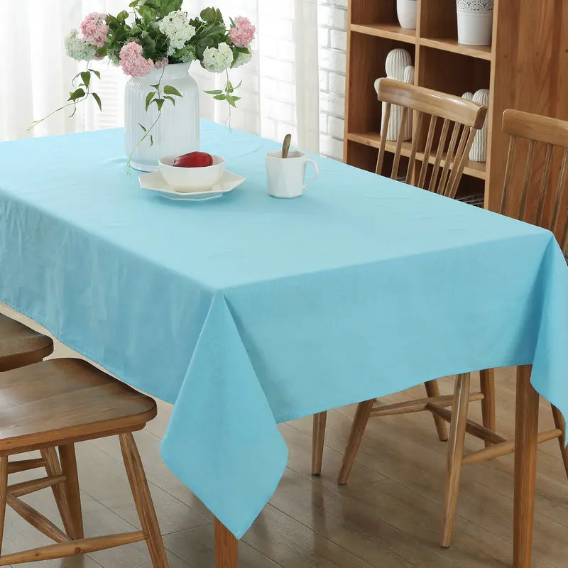 

Nappe de Table rectangulaire en coton et lin, couleur unie, vert, anti-poussière, à usages multiples, pour Banquet de mariage