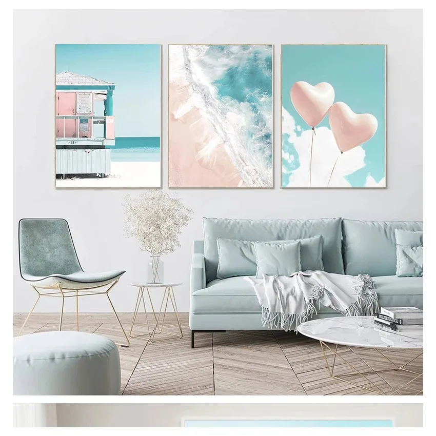 Тропический пляж Морская звезда доска для серфинга пейзаж плакаты настенная