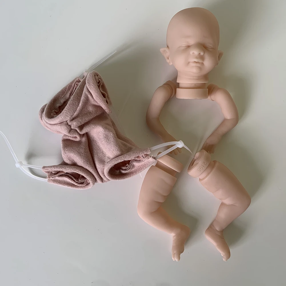 

Silicone Baby Reborn Doll DIY Unpainted Closed Eyes Sleeping Full Body Unfinished Soft Doll Blank Toy Gifts for Kids