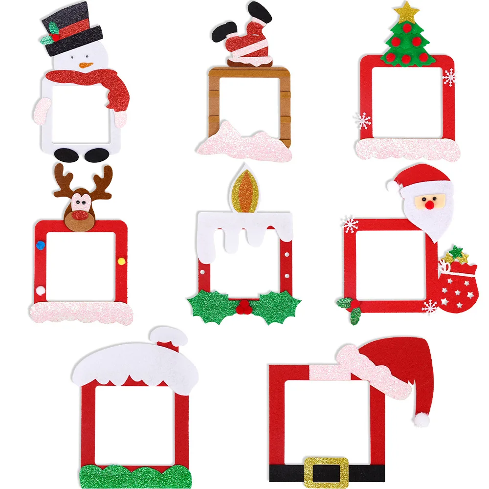 

8PC New Cartoon Christmas Switch Sticker Party Decoration Elk Snowman Christmas Tree Felt Cute Switch Sticker Focus Sticker