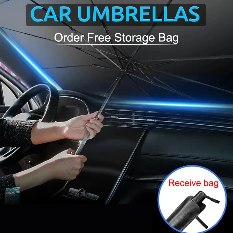 

Car Windshield Sunshade Sun Visor Front Glass Sun Shade Umbrella For Tesla Model 3 Y X S Heat Insulation Cloth Auto Universal