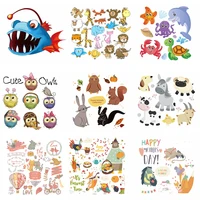 cute animal dinosaur animal patches set iron on transfers for kids clothes diy t shirt christmas gift for baby heat transfer
