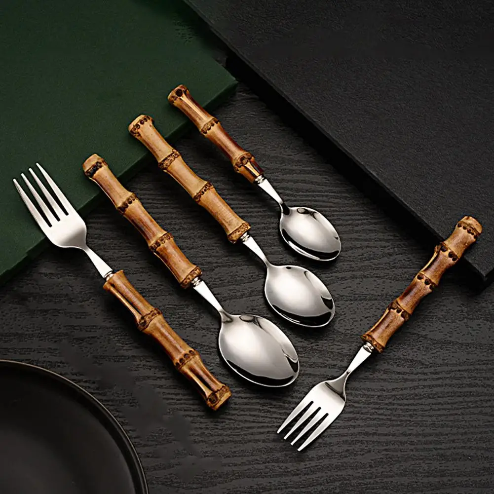 Ложка для супа из нержавеющей стали столовые приборы вилка стейков и фруктов