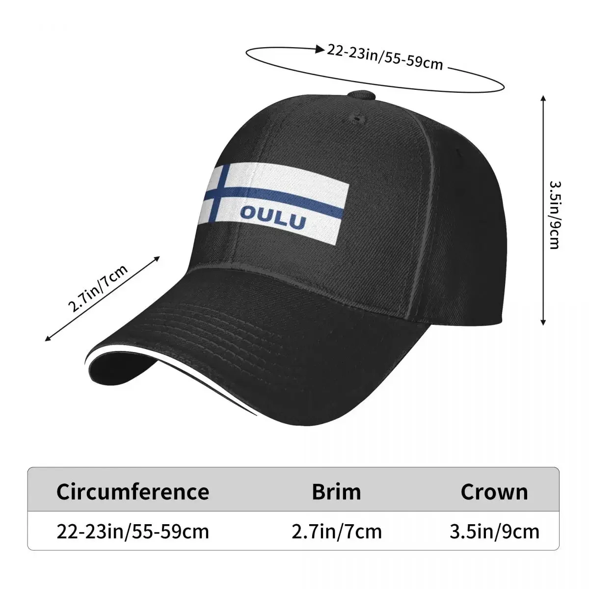 Гольф-шляпа Oulu City in Finnish Flag из полиэстера