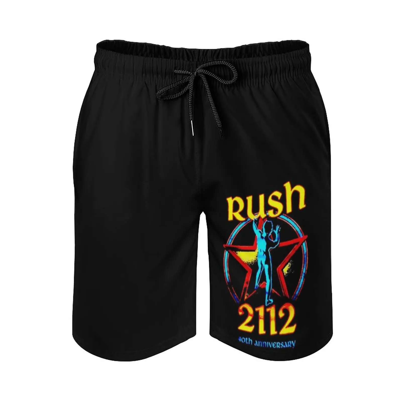 

Rush 40Th Anniversary Men's Beach Shorts With Mesh Lining Surfing Pants Swim Trunks Rush Band Anniversary 4Th Deluxe Edition