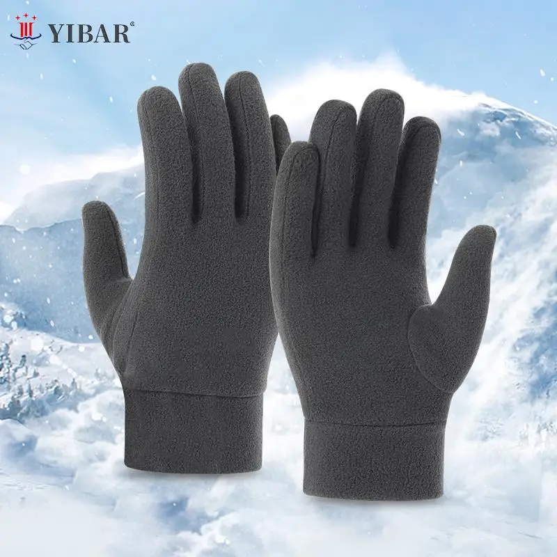 

1Pair Winter Gloves Solid Polar Fleece Gloves Driving Mittens Outdoor Thick Warm Sport Cycling Gloves Hand Cover Glove