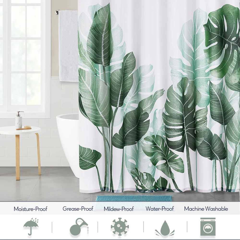 nicetown 60 patterns green plant shower curtain bathroom waterproof polyester leaves 3d printing curtains for bathroom shower free global shipping