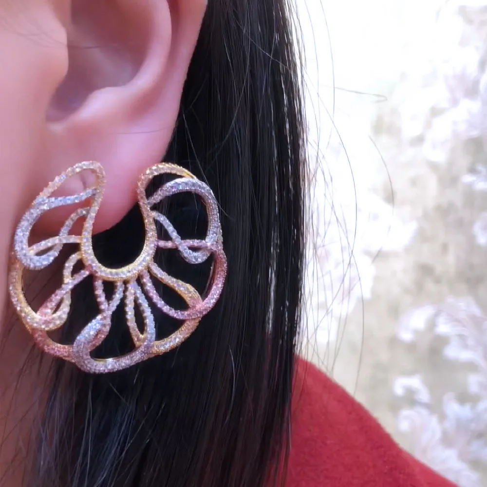 Kellybola Charm Round Earrings For Women Bridal Wedding Noble Daily Party Show Luxury Gift boucle d'oreille femme 2022