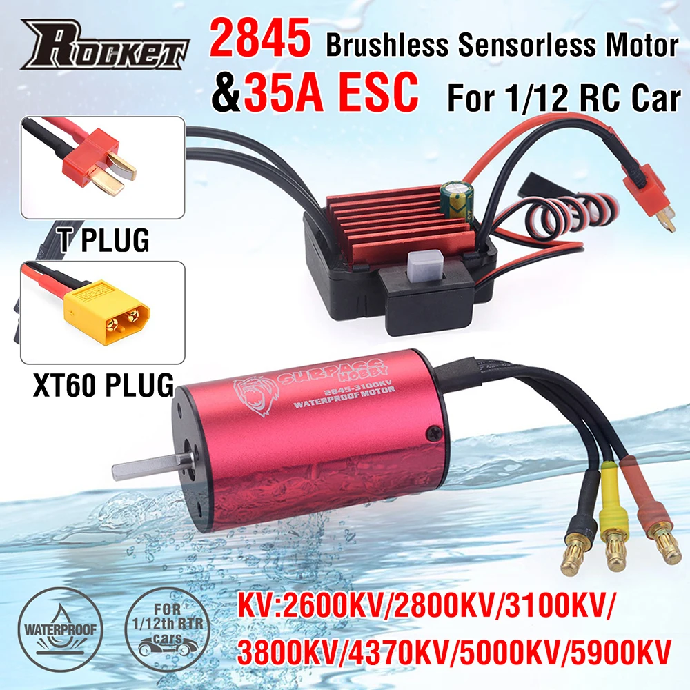 

SURPASSHOBBY 2845 5900KV водонепроницаемый бесщеточный двигатель 35A ESC T Deans для Traxxas Trx4 HSP багги-монстр внедорожник 1/12 RC автомобиль