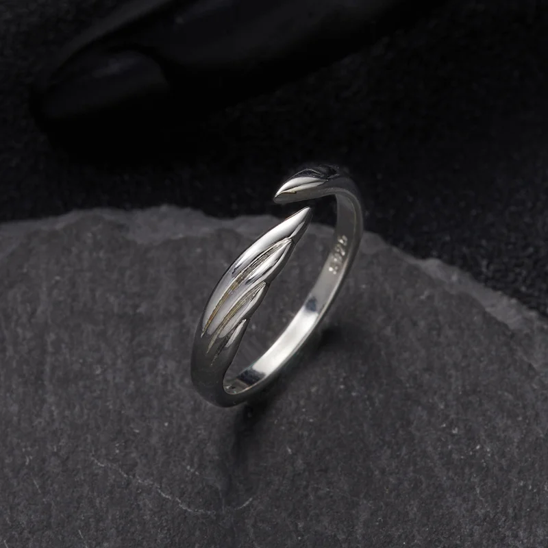 

Fashion Angel Evil Wing Open Ring for Women Men Animal Black Silver Color Metal Butterfly Mushroom Finger Jewelry Party Gifts