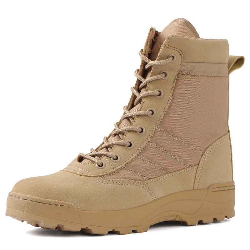 

Size 36-46 Winter Men Boots Outdoor Leather Military Boots Breathable Army Combat Boots Plus Size Desert Boots Hiking Shoes