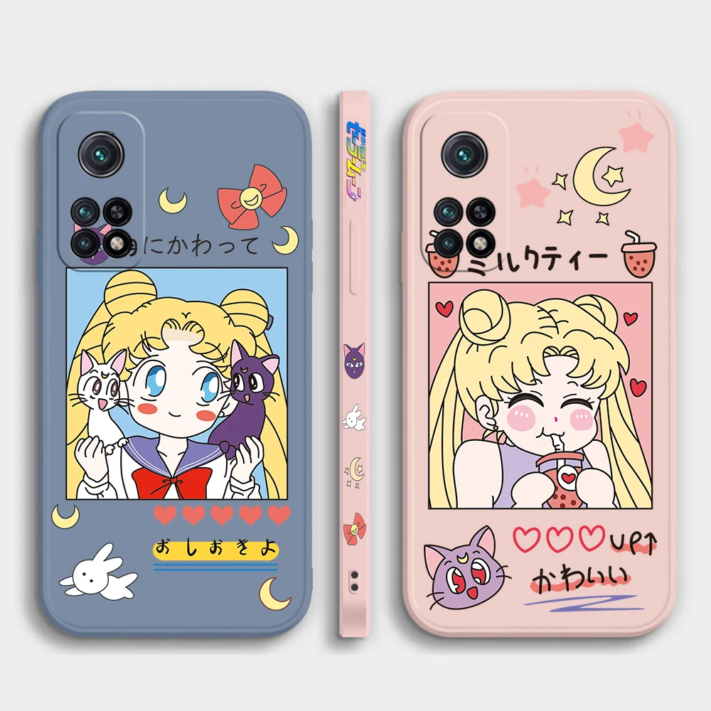 Купи Cute Cartoon Girl Sailor Moon Phone Case For Xiaomi Redmi Note 11 10A 11T 10 10T 10S 9T 9 Pro Plus 10A 10C 9A 9C 9T 4G 5G Cover за 120 рублей в магазине AliExpress