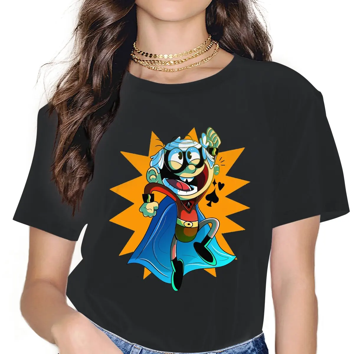 

Lincoln Ace Savvy Women Shirts The Loud Houses Oversized T-shirt Kawaii Vintage Female Clothing