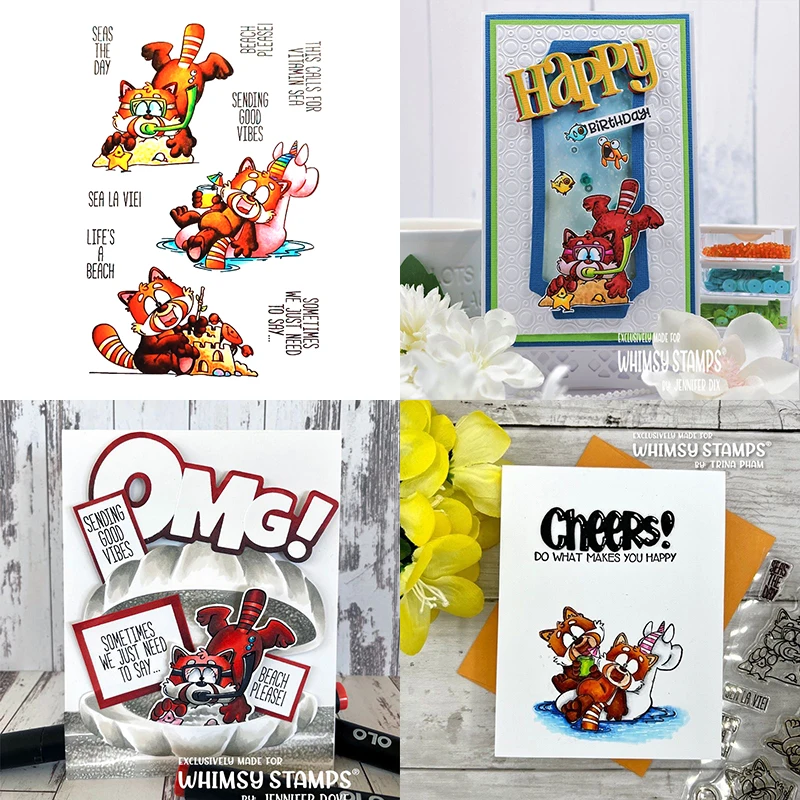 

2023 New Red Panda Fun Animal Border Collie Clear Stamps For Craft Making Paper Greeting Card Scrapbooking