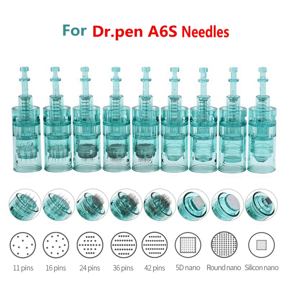 

10PCS Dr Pen Ultima A6S Cartridges Microneedling Pen Needles Derma Pen Bayonet Replacement Tattoo needle 16 36 42 pins Nano