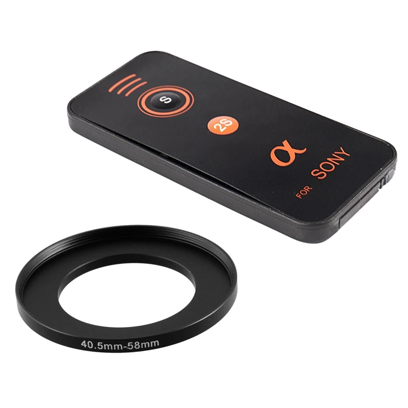 

2 Pcs Camera Accessories: 1 Pcs 40.5Mm-58Mm Metal Step Up Filter Ring Adapter & 1 Pcs Remote Control IR Wireless