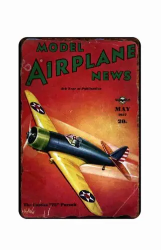 Модель самолета новый журнал 1937 года винтажная обложка настенная художественная