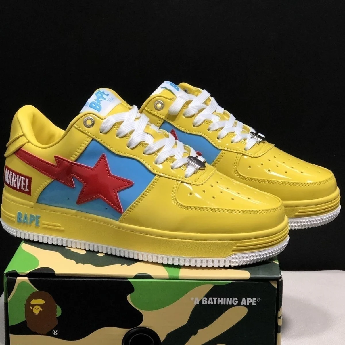 

2023 NEW Designer Bapesta Shoes Men Women Platform Trainers Monkey Camo BATHING STAR White Green Black Yellow Sneakers
