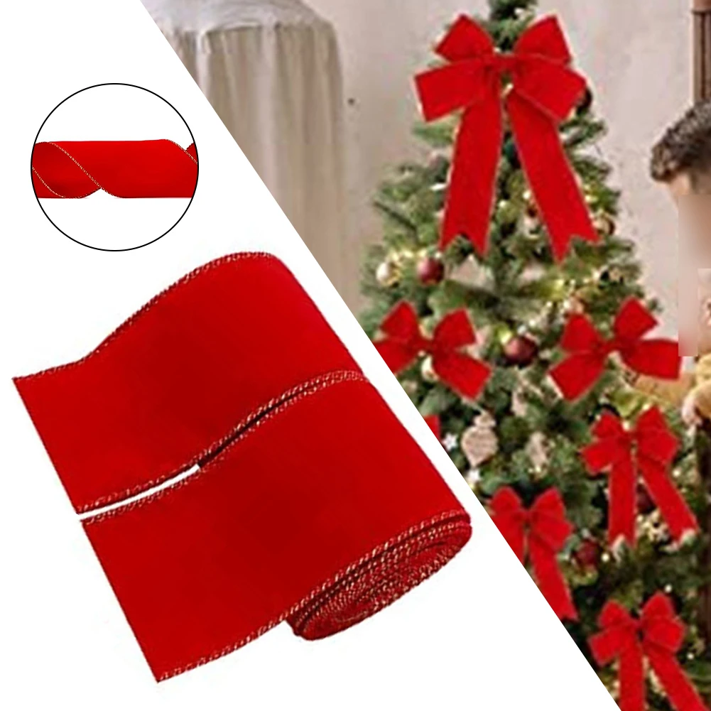 2 шт. тканая лента 5 ярдов рождественская с красной золотой каймой декоративная