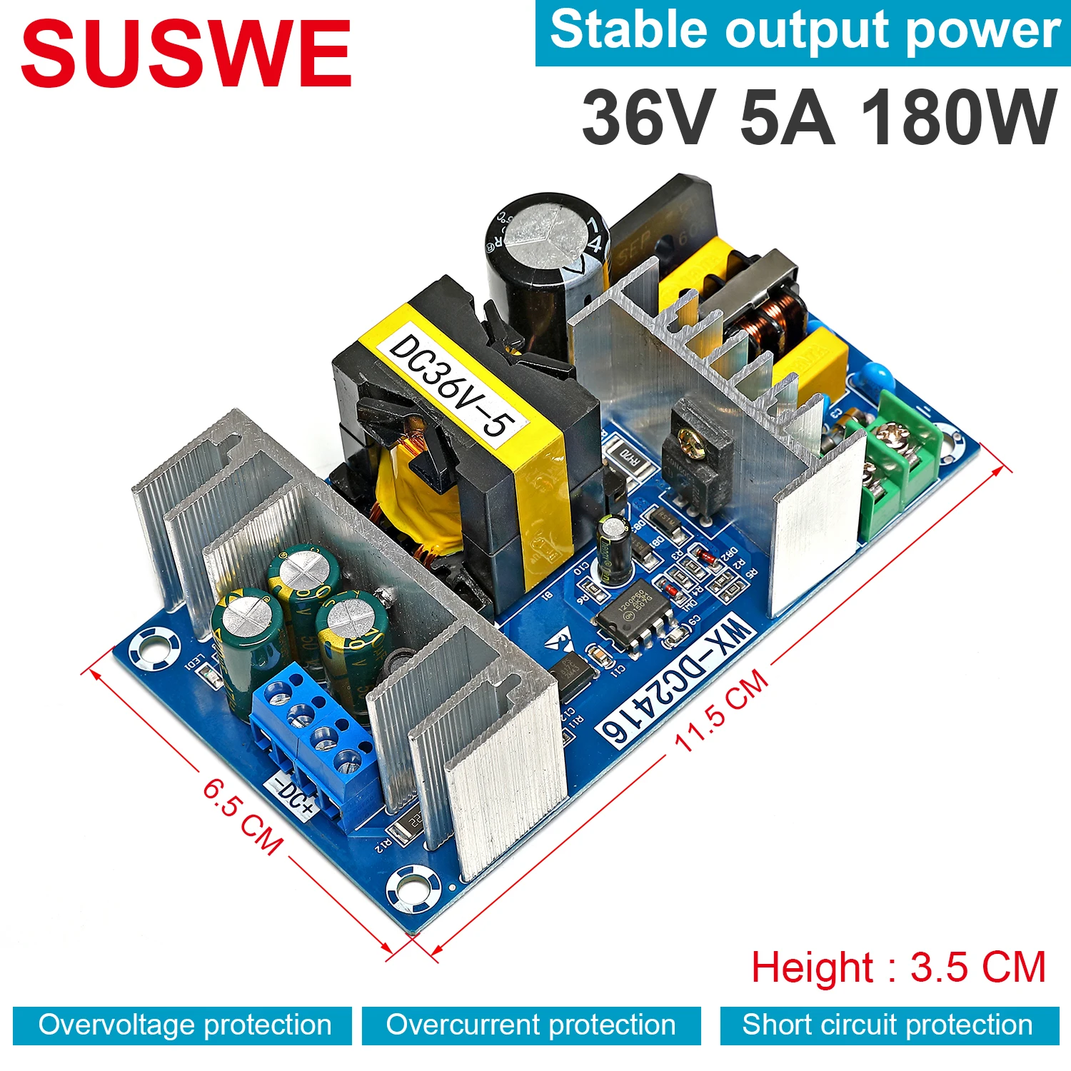

36V 5A Power Supply Module AC-DC Switching Power Supply Module Board AC 100V-240V to DC 36V Switched-mode Power Supply