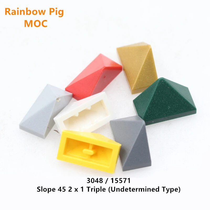 

Rainbow Pig MOC Parts 3048 15571 Slope 45° 2 x 1 Triple Compatible Bricks DIY Assmble Building Blocks Particle Kid Toy Gift