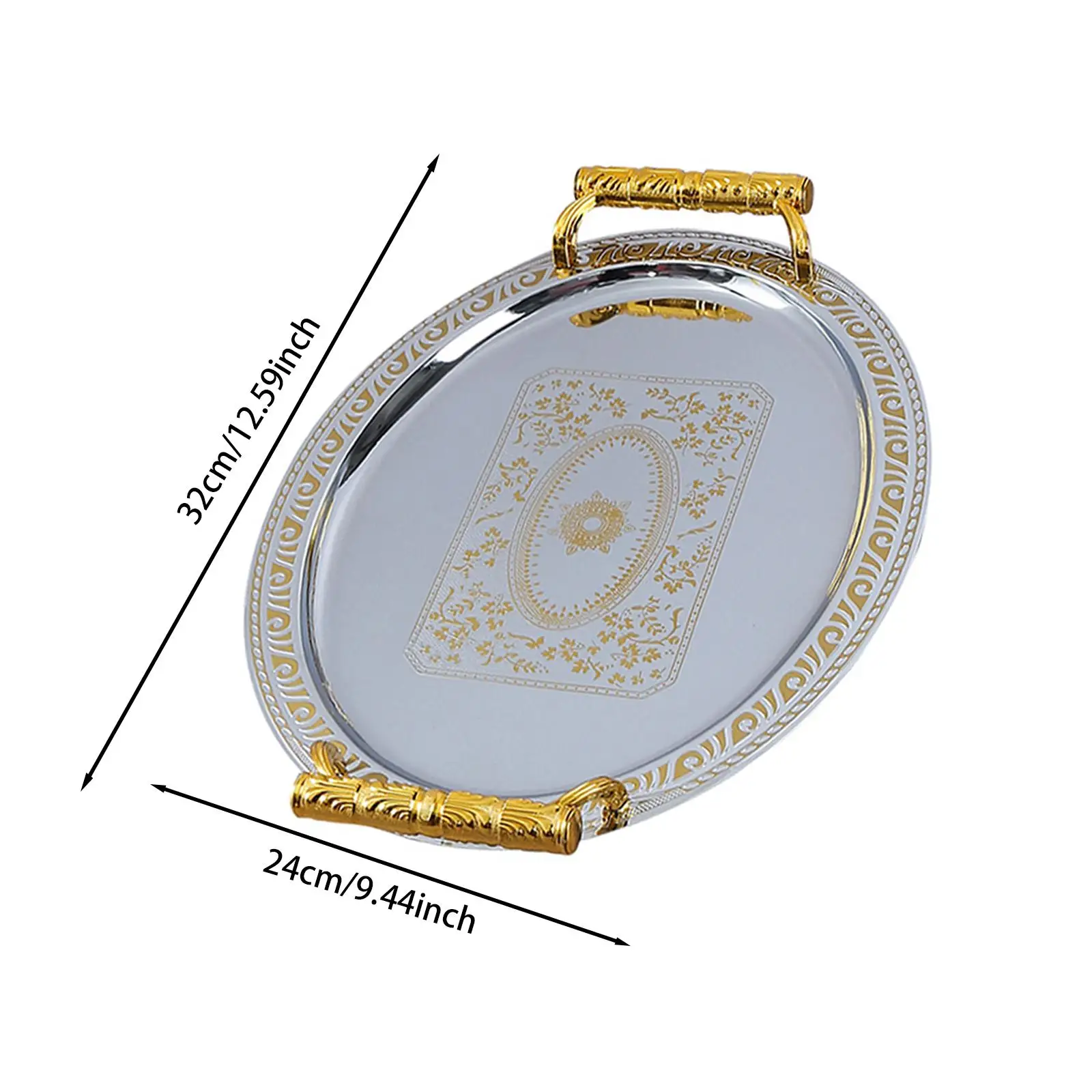 Сервировочный поднос из нержавеющей стали овальный для ужина сервировочный с