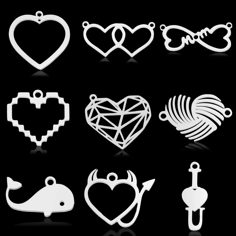 5 шт./лот 316 Подвеска из нержавеющей стали в виде мамы сердца Кита сделай сам
