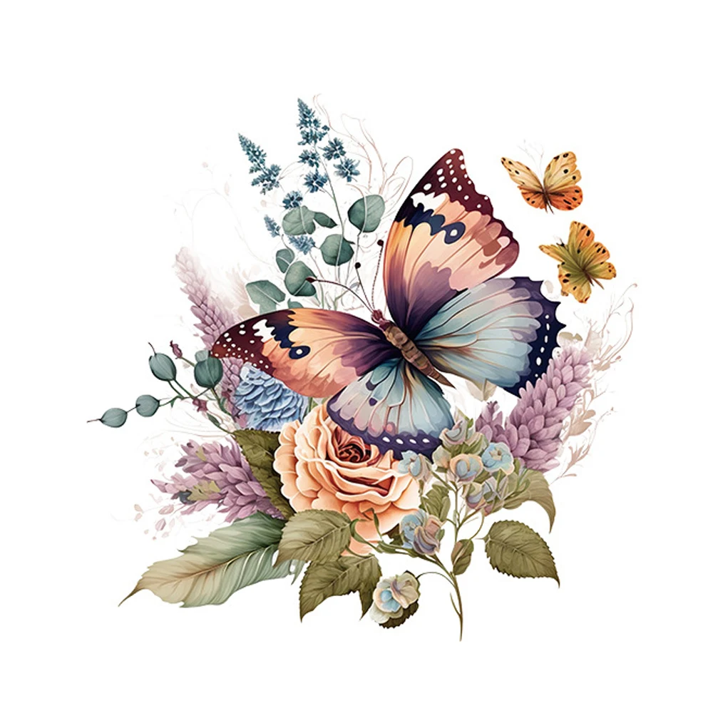 Красивые бабочки цветы растения наклейки на стену самоклеящиеся обои ПВХ