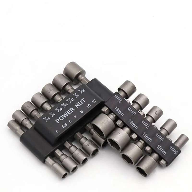 

9pcs 14pcs 5-13mm 1/4 Inch Hex Shank Wrench Socket Adapter Set Screw Nut Driver Hand Tools Metric Power Tool Drill Bit Adaptor