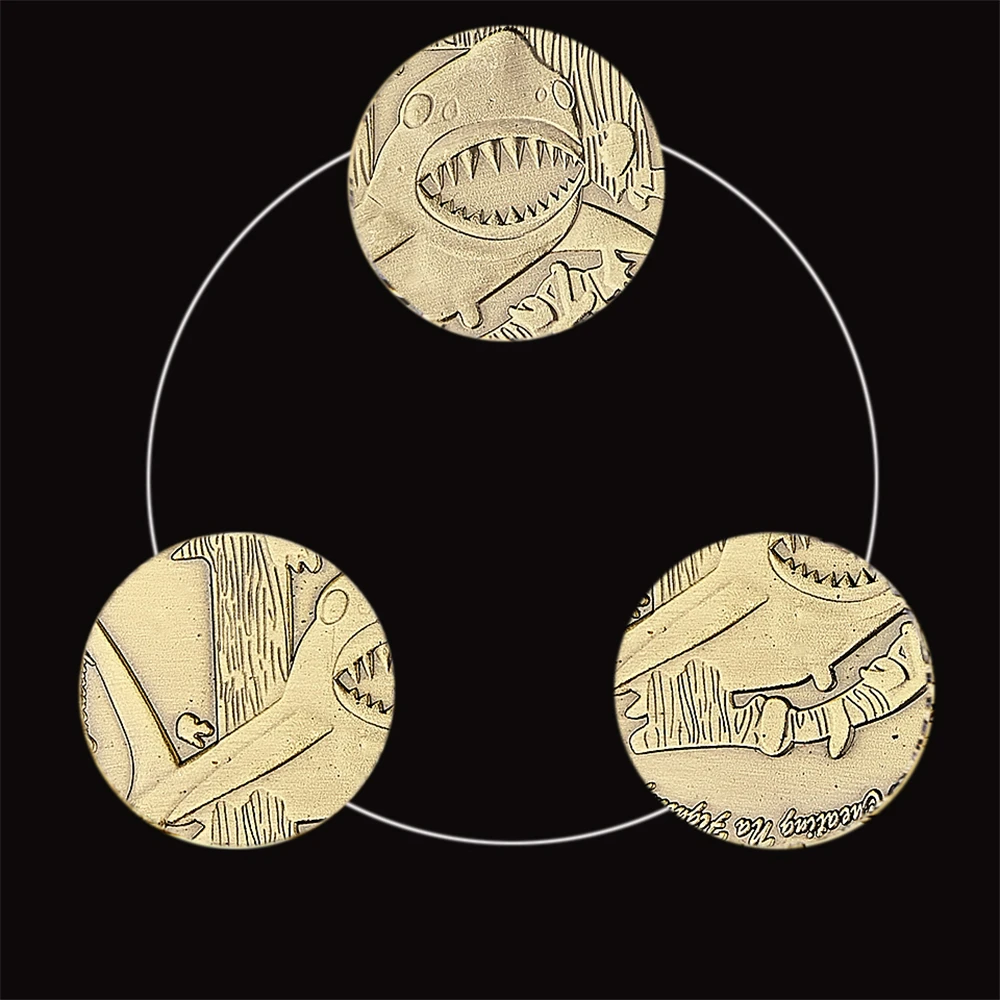 Большая белая акула бронзовая монета Na обмана драка плач памятная Защита