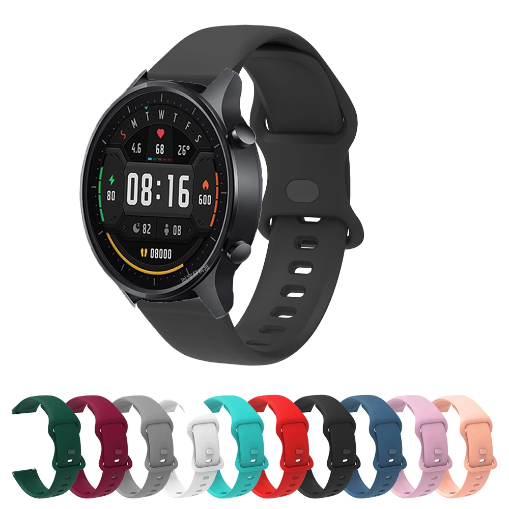 

Ремешок силиконовый для Xiaomi Mi Watch, цветной дышащий спортивный браслет для MI Watch Color 2, аксессуары для спортивных наручных часов, 22 мм