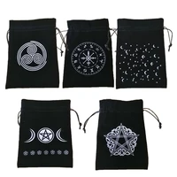 velvet moon phase tarot oracle cards storage bag runes 12 constellation witch divination accessories board game dice pocket