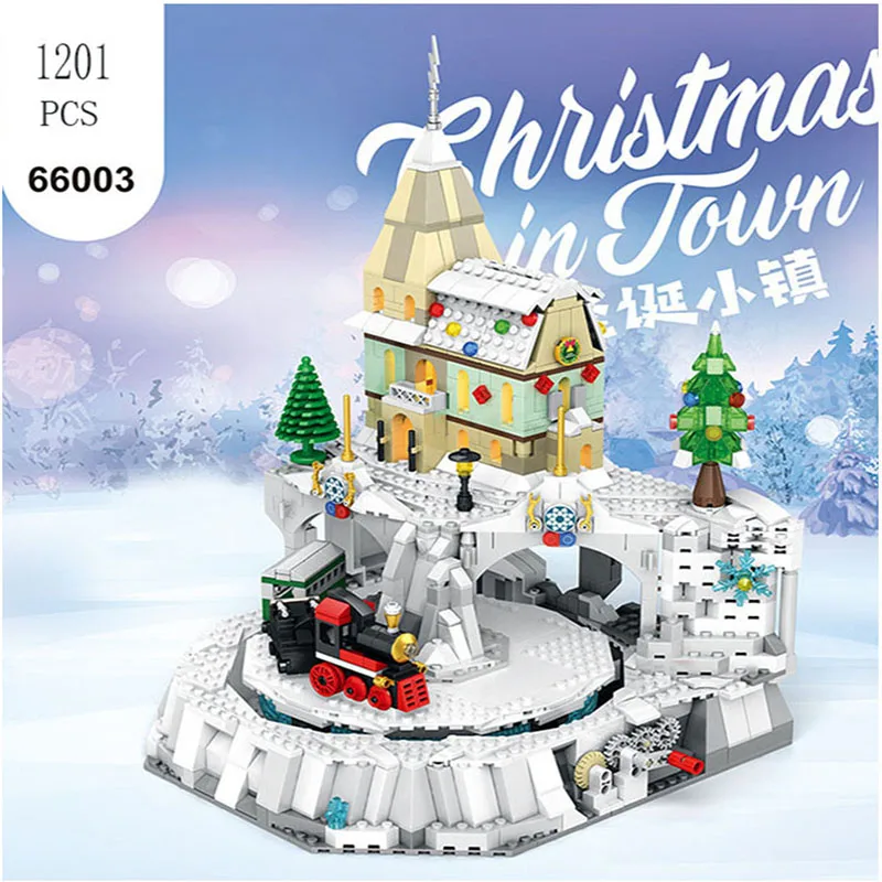 

MOC New Christmas Street View Building Block Christmas Town Model Building Block Children's Christmas Toy Gift DIY