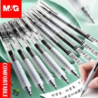 mg 12pcsbox retractable gel pen 0 5mm black capped gel pen ink refill gelpen school office supplies stationary pens