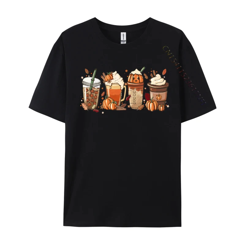 Pumpkin Spice Latte Fall Coffee День Благодарения CamisaПростые стильные топы и футболки Новое
