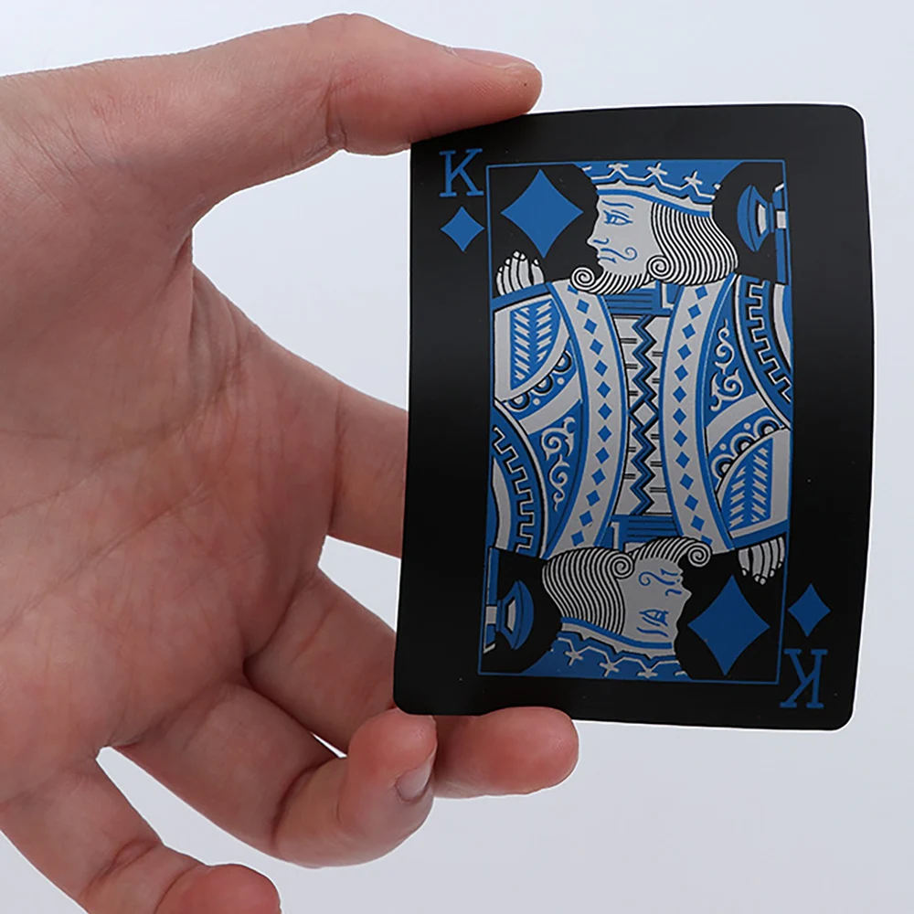 63x88 мм черные ПВХ водонепроницаемые чистые пластиковые игральные карты прочные
