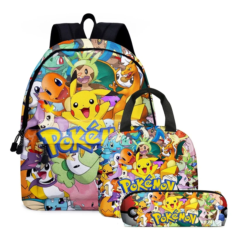 Bandai Pokemon School Bags Backpacks Pikachu Kids Bags Big Capacity Travel Bag Teenagers Schoolbag Girls Boys Rucksacks
