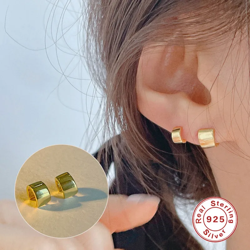 

Aide 925 Sterling Silver Korean Style Simple Stud Earrings Women Plated Cold Style Noble Elegant Goddess Fashion Jewelry Gift