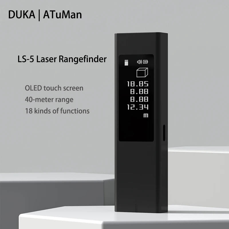 

DUKA ATuMan LS5 Laser Rangefinder Distance Meter Touch Screen 40M Electric Digital Ruler Tape Measurement Tools Range Finder