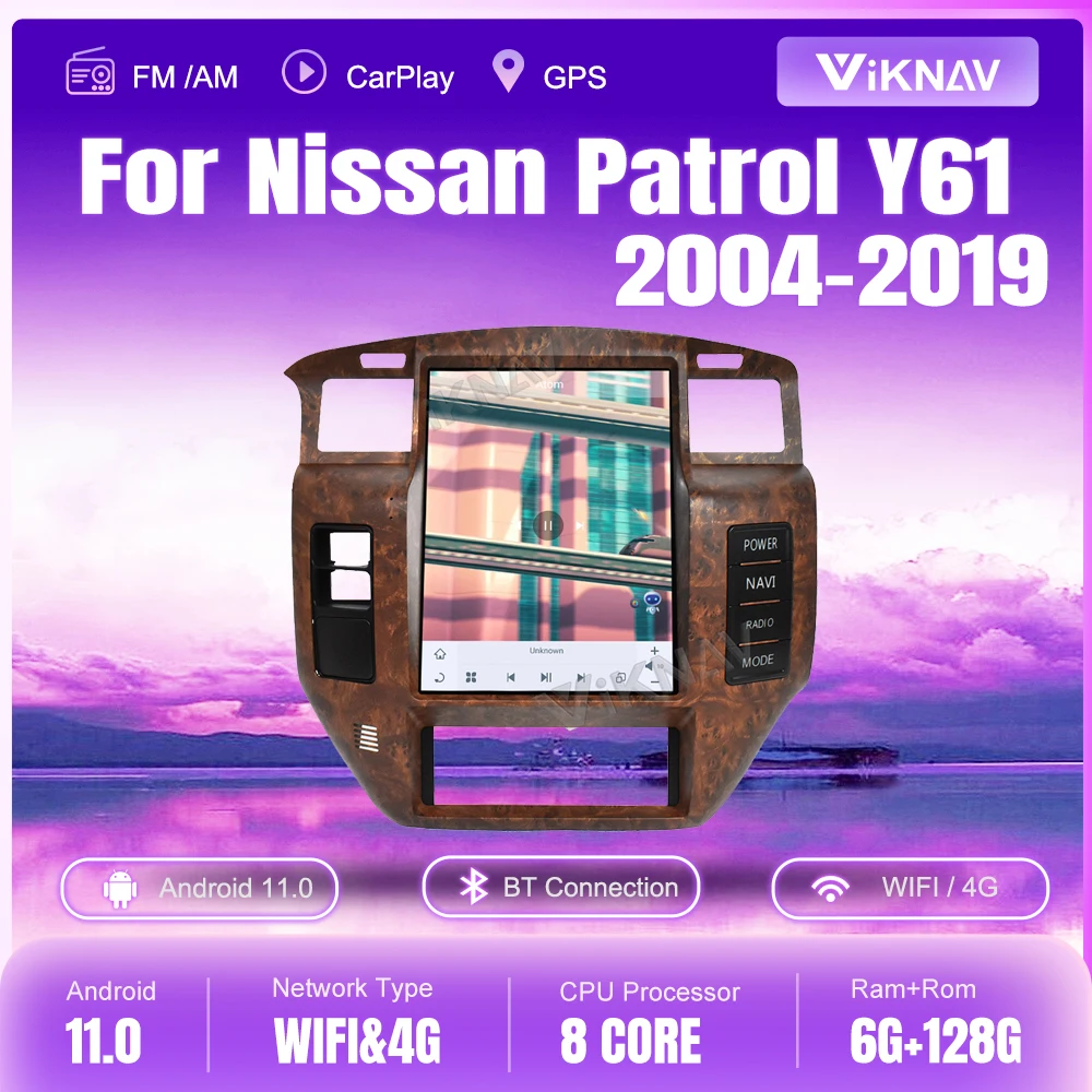 

Автомобильный стереоприемник Snapdragon, Android 11, для Nissan патруль Y61 2004-2019, автомагнитола 2DIN, мультимедийный плеер, GPS-навигация