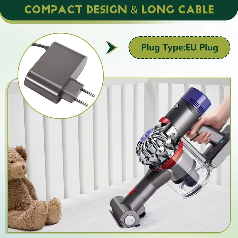 Replacement Charger For Dyson V6 V7 V8 DC58 DC59 Cordless Vacuum Cleaner Power Suppy Adapter 26.1V 780Ma Eu Plug