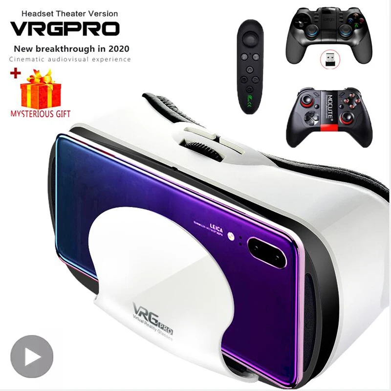 

VRG Pro 3D VR Glasses Virtual Reality Viar Headset Devices Helmet Goggles For Smartphone Mobile Phone Smart Viewer Gaming Lenses