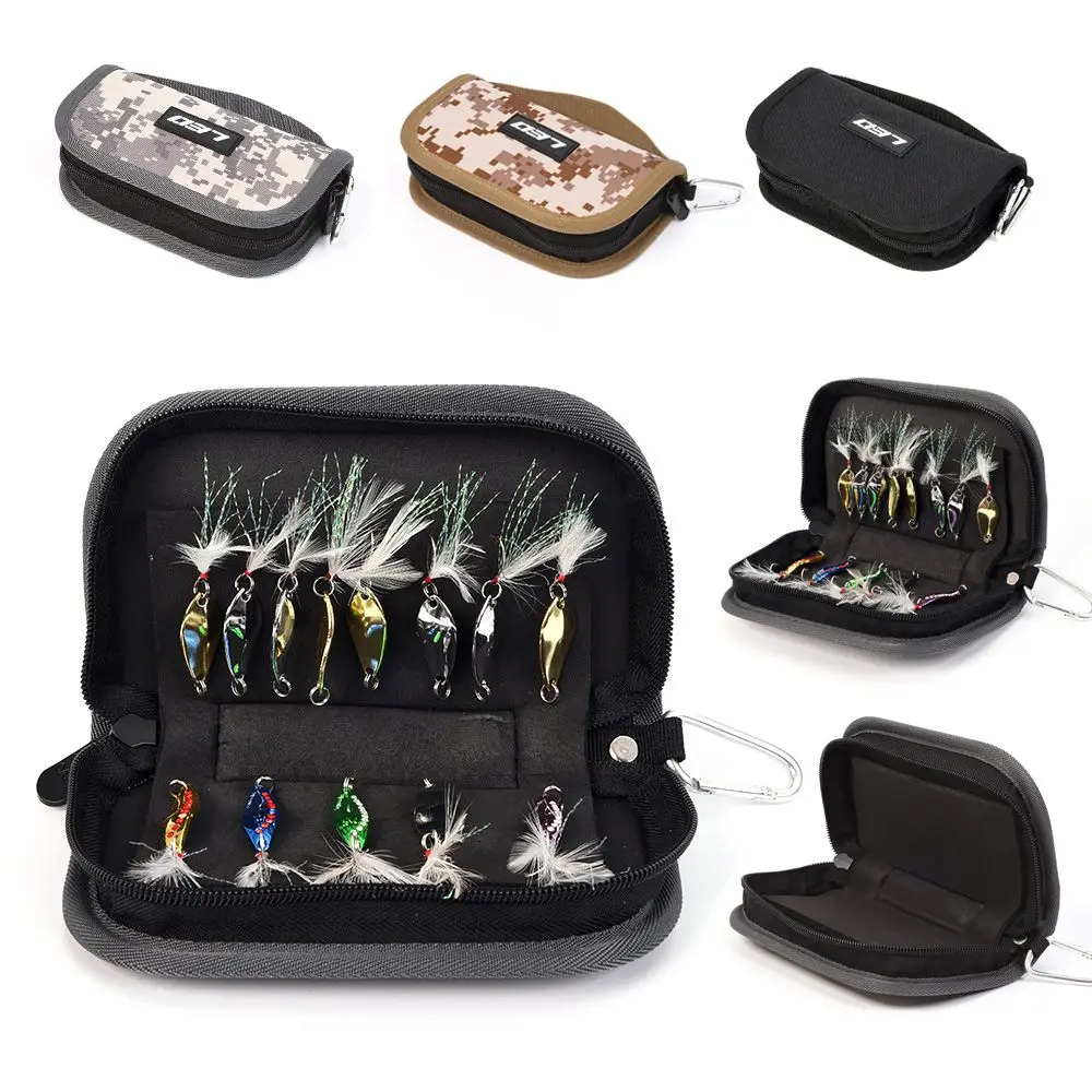 

Портативная мини-сумка для рыбалки, контейнер для рыболовной приманки, сумка для ложки, большая емкость для приманки, Холщовая Сумка для хранения на молнии, стандартная Рыболовная Снасть