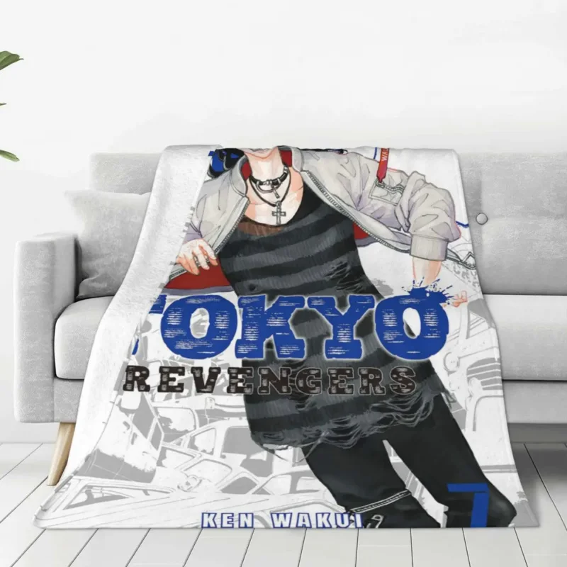 

Tokyo Revengers Baji Keisuke Blanket Cover Flannel Japanese Classic Anime Warm Throw Blankets for Car Sofa Couch Bedroom Quilt